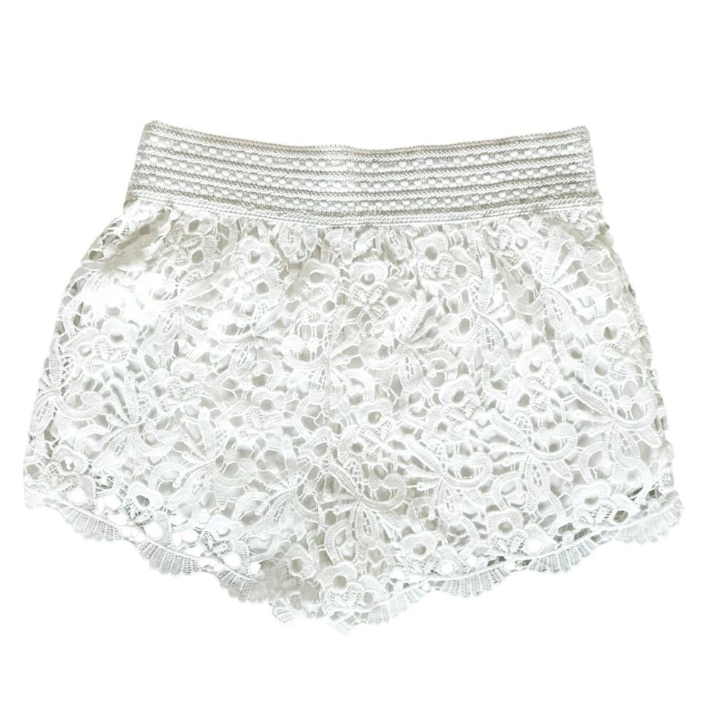 Sans Souci Eyelet Shorts Pull On Womens Size Small White Casual Boho Chic - Picture 3 of 8